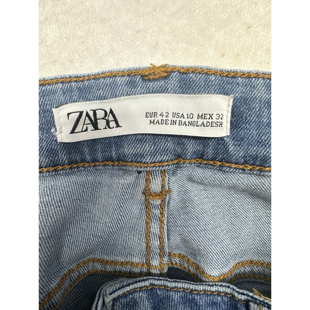 Zara Jeans Women Size 10 Z1975 Distressed Denim Mid Rise Skinny - Picture 6 of 9